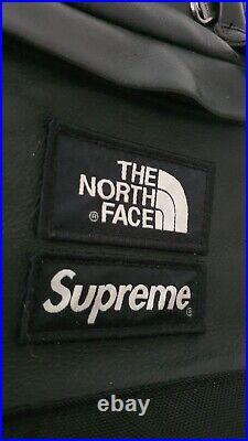 FW17 Supreme x THE NORTH FACE Leather Day Pack black backpack TNF