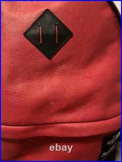 FW17 Supreme x The North Face Leather Day Pack Red 100% Authentic Backpack used
