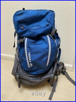 Great Condition Blue The North Face Terra 65 Backpack S/M