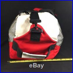 Large Vintage THE NORTH FACE Duffel Bag Backpack Carry-on Gym Red White & Black