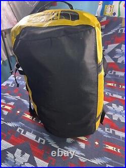 NORTH FACE Base Camp Duffel Bag Backpack Yellow Waterproof Vtg Large Carry On