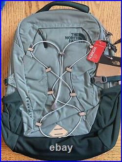 NWT The North Face Women's Borealis Backpack Black GREEN & GREY Free Shipping