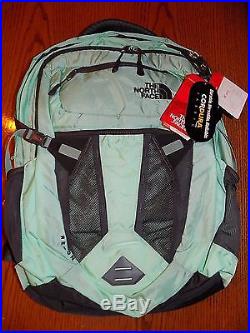 NWT The North Face Women's Recon Backpack daypack SURF GREEN/GRAY 15 LAPTOP BAG
