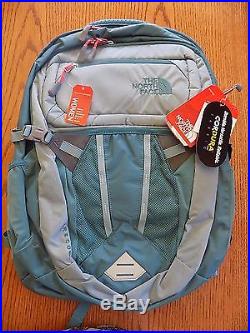 NWT The North Face Women's Recon Laptop Backpack Book Bag HYDRO GREEN 15 LAPTOP