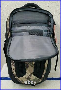 New The North Face Recon Burnt Olive Green Camo/Black Nylon 30L Laptop Backpack