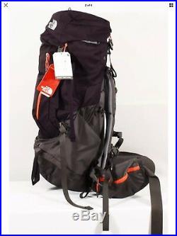 New The North Face Womens Terra 55 Backpack Galaxy purple / Fire Brick Red XS/S