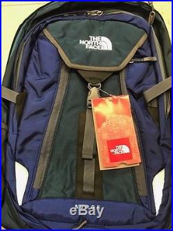New With Tags The North Face Surge Backpack Laptop Approved Bag Navy/Green/Grey
