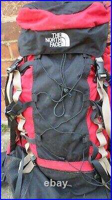 North Face Badlands Internal Frame 75L Backpack Rucksack Hiking Red Black M/L
