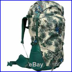 North Face Drift 55 Liter L/XL Hiking Backpack w Sack Pack Bird Print Green NWT