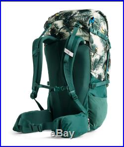 North Face Drift 55 Liter L/XL Hiking Backpack w Sack Pack Bird Print Green NWT