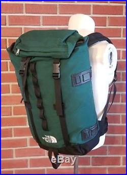 North Face Nylon Green Backpack Travel Drawstring Knapsack Carryon Hiking Bag