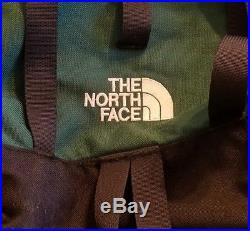 North Face Nylon Green Backpack Travel Drawstring Knapsack Carryon Hiking Bag
