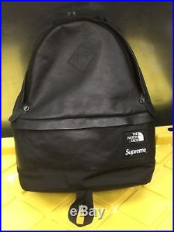 North Face SUPREME Leather Backpack Day Pack Bag Black