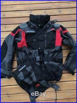 North Face Steep Tech Jacket Removable Back Pack Large Red Black Ski 3