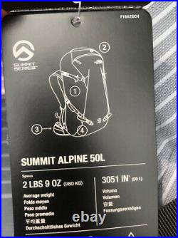 North Face Summit Alpine 50L Backpack Grey S/M NEW