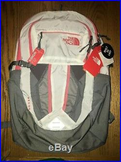 Nwt Women's The North Face Recon Backpack 15 Laptop Bag White/gray/coral Cute