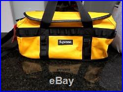 SUPREME x NORTH FACE LEATHER BASE CAMP DUFFEL LV BAG TAXI YELLOW BACKPACK JACKET