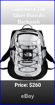 Silver Supreme x The North Face Borealis Backpack