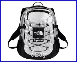 Supreme The North Face Metallic Borealis Backpack Silver CONFIRMED