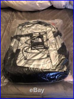 Supreme/The North Face Metallic Borealis Backpack Silver SS18 IN HAND