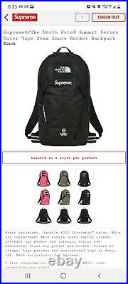 Supreme The North Face Summit Series Outer Tape Seam Route Rocket Black Backpack