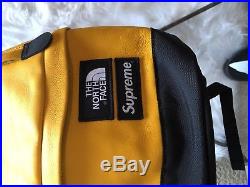 Supreme The North Face TNF Leather Day Pack Backpack Yellow FW17