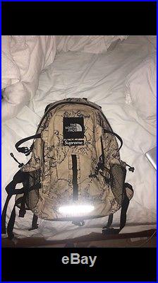 Supreme X The North Face Hot Shot Backpack Tan Used Great Cond. 100% Authentic
