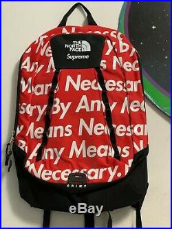 Supreme X The North Face TNF By Any Means Necessary BAMN Backpack Red Crimp