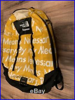 Supreme X The North Face TNF By Any Means Necessary BAMN Backpack Yellow