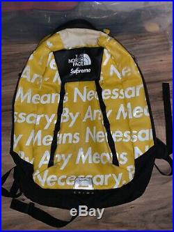 Supreme X The North Face TNF By Any Means Necessary BAMN Backpack Yellow