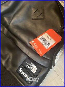 Supreme X The North Face TNF Leather Day Pack Backpack Bag Black FW17 NEW with Tag
