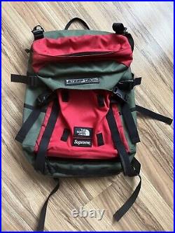Supreme x THE NORTH FACE Steep Tech Backpack 2016ss Khaki Red Used from JAPAN FS