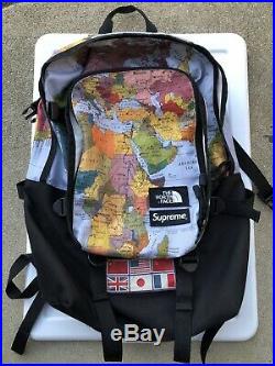 Supreme x The North Face Expedition Backpack World Map Shoulder Bag 2014 Rare