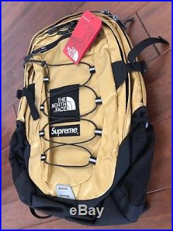 Supreme x The North Face Metallic Borealis Backpack Bag Gold Authentic New