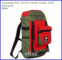 Supreme x The North Face SS/16 Steep Tech Backpack Olive box logo tnf