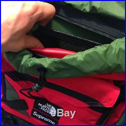 Supreme x The North Face Steep Tech Backpack Olive Green Red