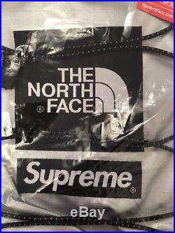 Supreme x The. North Face TNF Metallic Silver Borealis Back Pack Bag Brand New