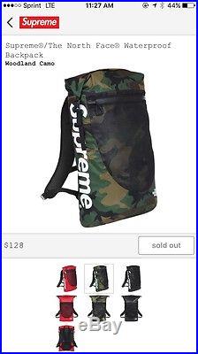 Supreme x The North Face Waterproof Backpack Camo TNF Cordura Box Logo Black