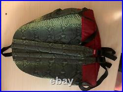 Supreme x The North Face snakeskin Backpack / Day Pack Red Green AUTHENTIC NWT