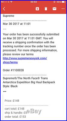Supreme x The North Face trans antarctica expedition bag haul backpack BLACK