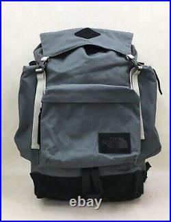 THE NORTH FACE Gray Canvas Backpack Overnight Duffle Black SUEDE Bag NWT