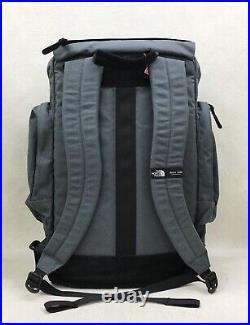 THE NORTH FACE Gray Canvas Backpack Overnight Duffle Black SUEDE Bag NWT