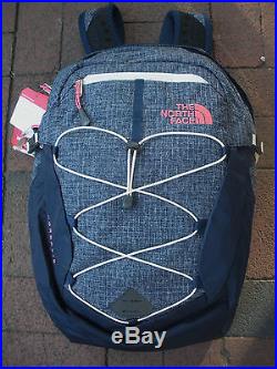 The North Face Womens Borealis Backpack- Daypack- # Chk3- Cosmic Blue H/ Coral