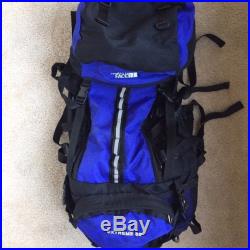 The North Face 80L backpack, blue color