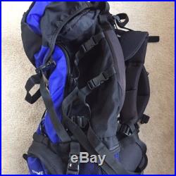 The North Face 80L backpack, blue color