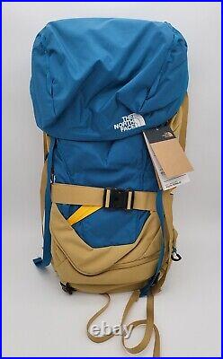 The North Face Banff Blue Youth Terra 55 L Hiking Camping Backpack Tan Woods New