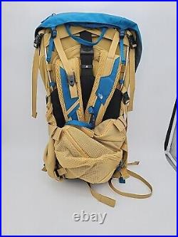 The North Face Banff Blue Youth Terra 55 L Hiking Camping Backpack Tan Woods New