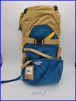 The North Face Banff Blue Youth Terra 55 L Hiking Camping Backpack Tan Woods New