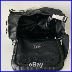 The North Face Base Camp Small S 50 L Duffel Gym Bag Backpack Black White