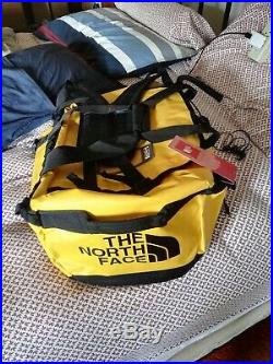The North Face Base Camp Small S 50 L Liter TNF Duffel Bag Backpack New Yellow